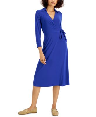 Anne Klein Fit \u0026 Flare Wrap Dress \u0026 Reviews - Dresses - Women - Macy's